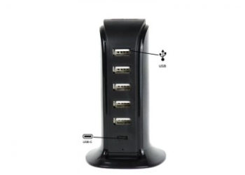 Power Charger 6 USB Ports Black 506AL